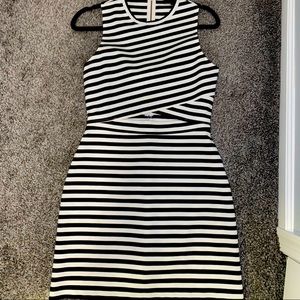 Black and white strip dress